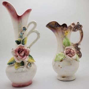 L'amour Hand Painted Miniature Vase Set Japan